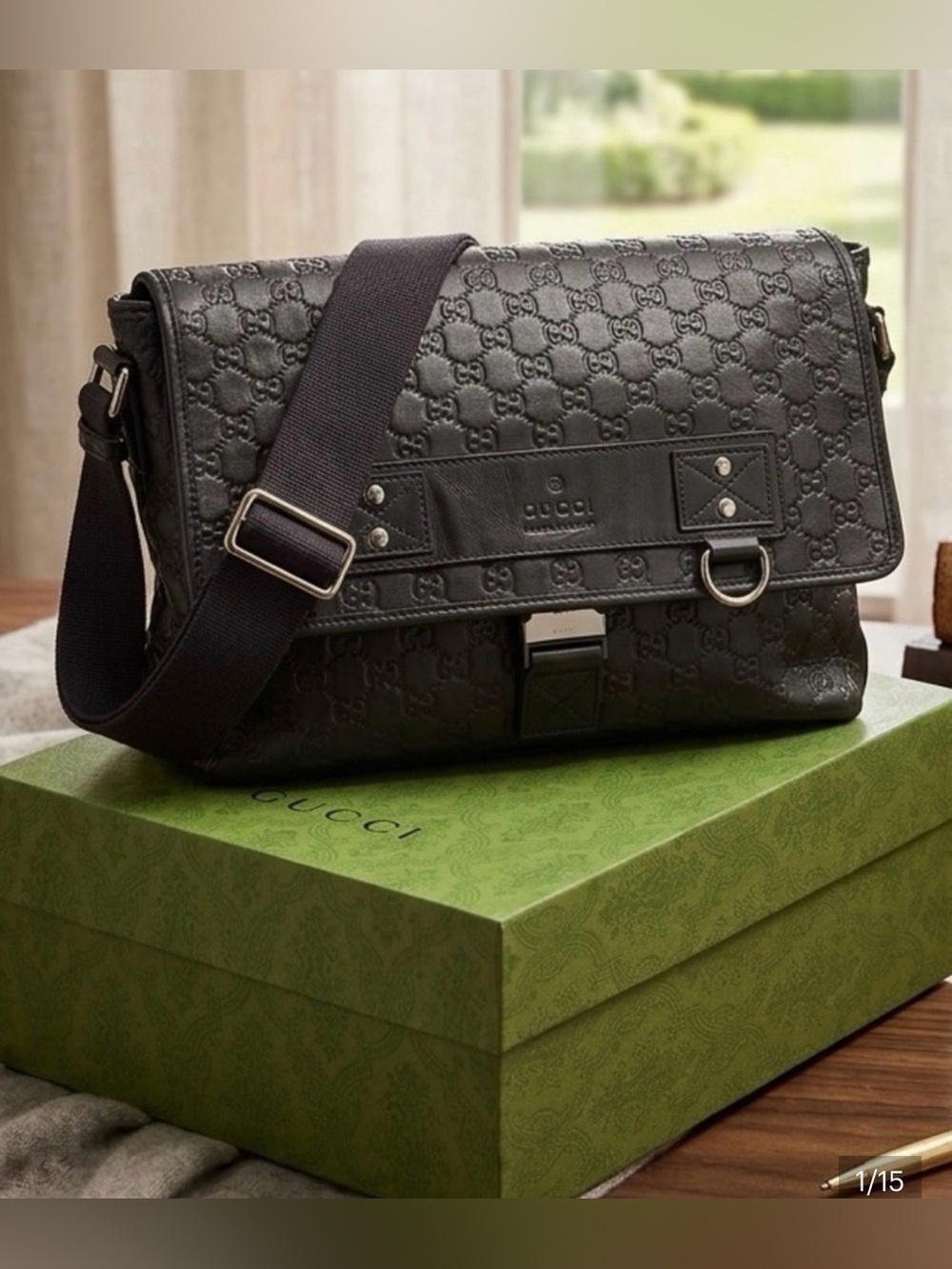 Gucci Black Messenger Bag with Gucci Wallet and Gucci Box!! - Picture 6 of 14
